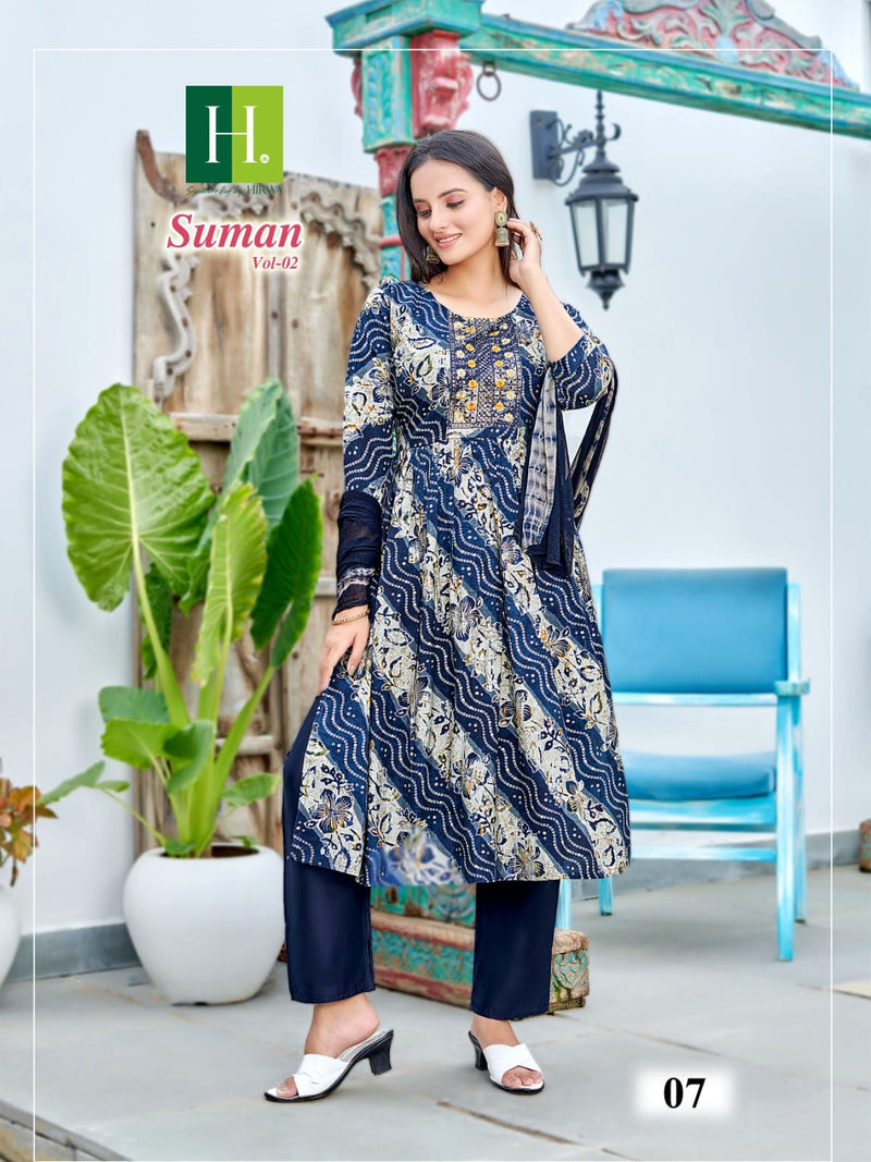 Hirwa Suman Vol 2 Modal Embroidery Work Fancy Pakistani Kurtis