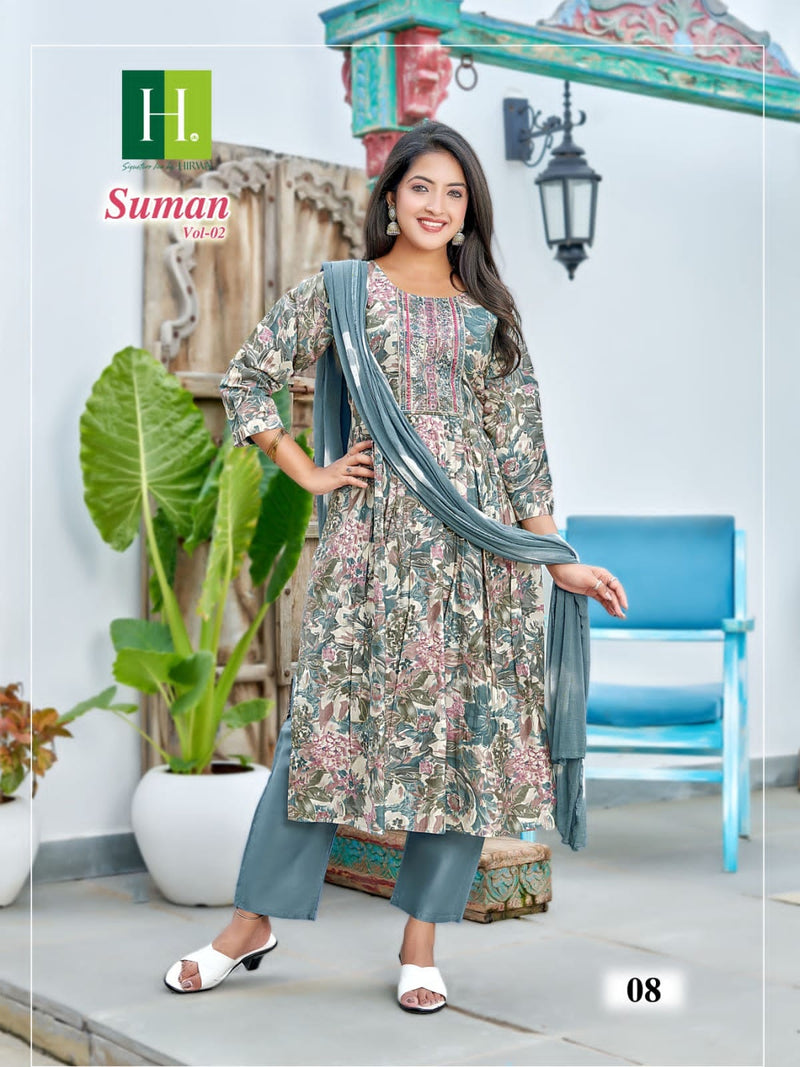 Hirwa Suman Vol 2 Modal Embroidery Work Fancy Pakistani Kurtis