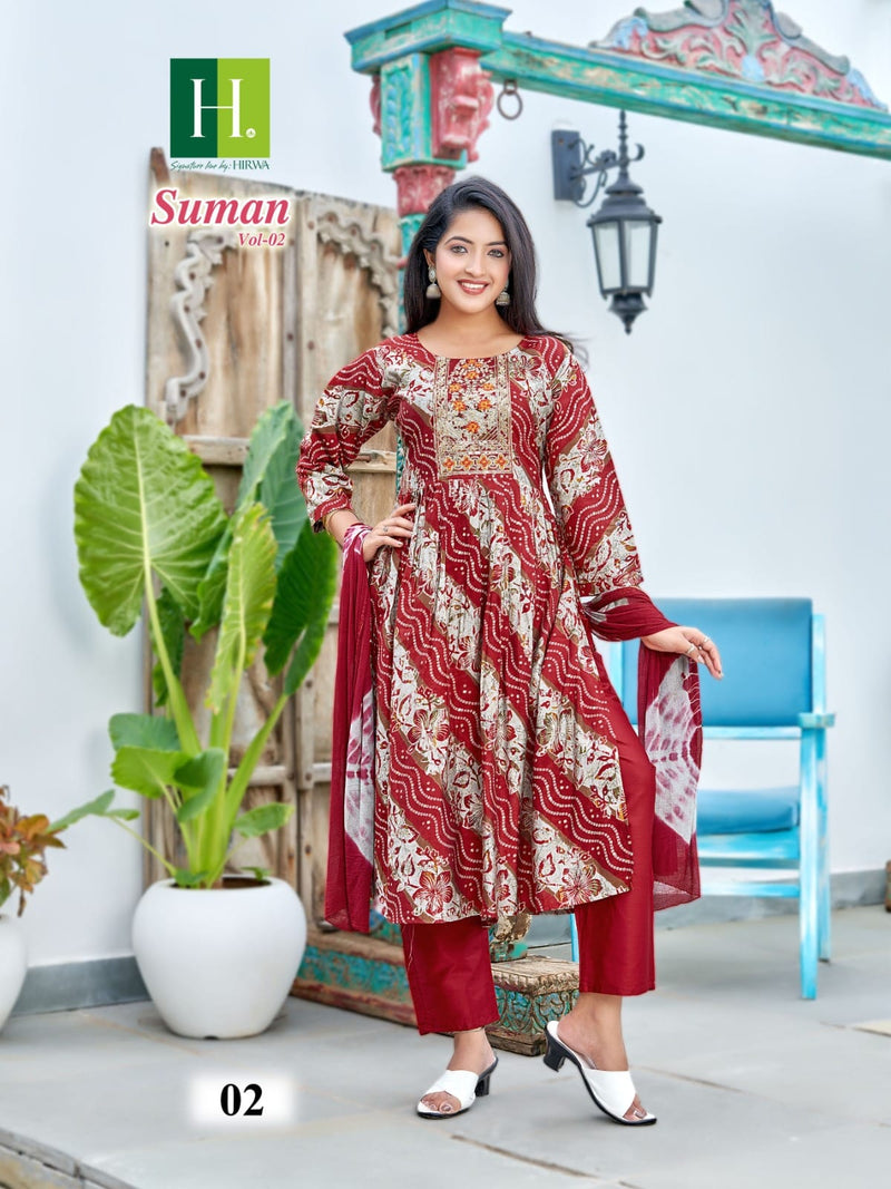 Hirwa Suman Vol 2 Modal Embroidery Work Fancy Pakistani Kurtis