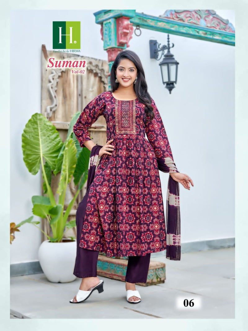 Hirwa Suman Vol 2 Modal Embroidery Work Fancy Pakistani Kurtis