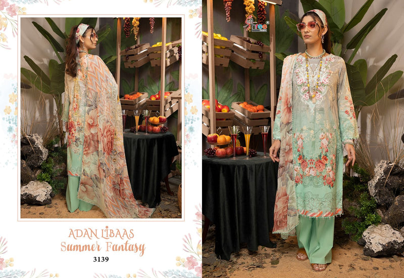 Shree Fabs Adan Libaas Summer Fantasy Pure Cotton Print With Fancy Embrodered Salwar Kameez