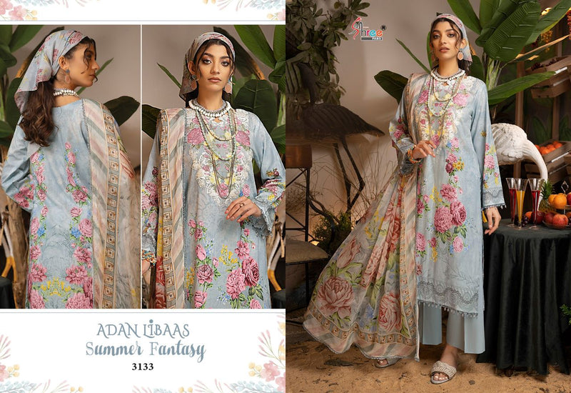 Shree Fabs Adan Libaas Summer Fantasy Pure Cotton Print With Fancy Embrodered Salwar Kameez