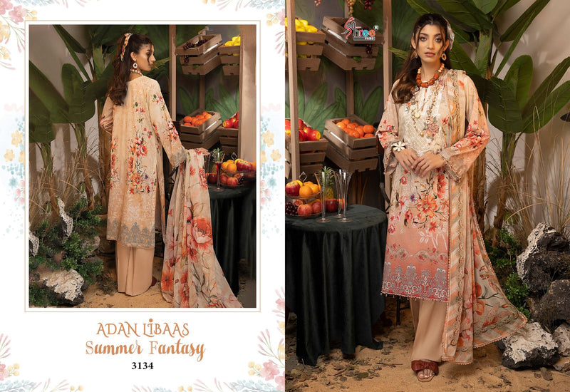 Shree Fabs Adan Libaas Summer Fantasy Pure Cotton Print With Fancy Embrodered Salwar Kameez