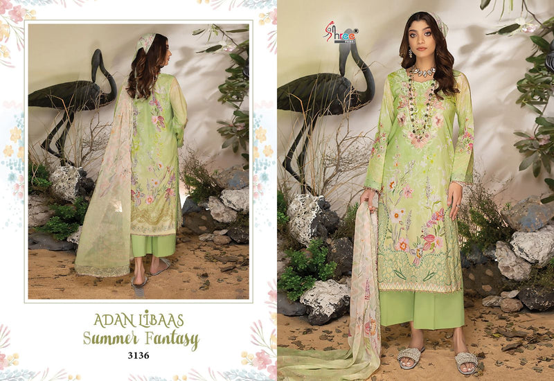 Shree Fabs Adan Libaas Summer Fantasy Pure Cotton Print With Fancy Embrodered Salwar Kameez