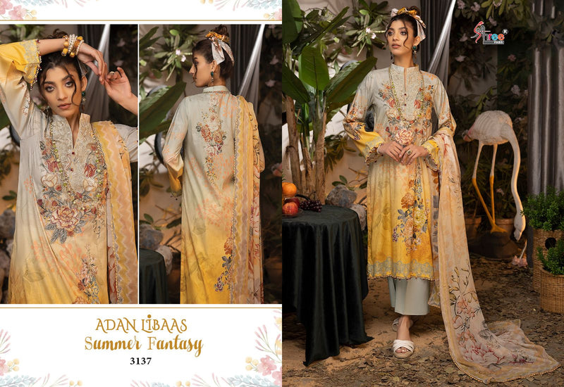 Shree Fabs Adan Libaas Summer Fantasy Pure Cotton Print With Fancy Embrodered Salwar Kameez