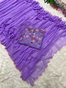 SYF Dress Code ASN Luxe Edition Premium Georgette Saree Adorned with Exquisite Arca Cutwork Embellished Border