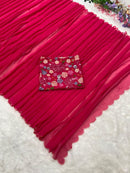 SYF Dress Code ASN Luxe Edition Premium Georgette Saree Adorned with Exquisite Arca Cutwork Embellished Border