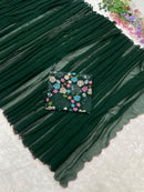 SYF Dress Code ASN Luxe Edition Premium Georgette Saree Adorned with Exquisite Arca Cutwork Embellished Border