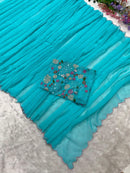 SYF Dress Code ASN Luxe Edition Premium Georgette Saree Adorned with Exquisite Arca Cutwork Embellished Border