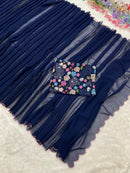 SYF Dress Code ASN Luxe Edition Premium Georgette Saree Adorned with Exquisite Arca Cutwork Embellished Border