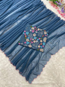 SYF Dress Code ASN Luxe Edition Premium Georgette Saree Adorned with Exquisite Arca Cutwork Embellished Border