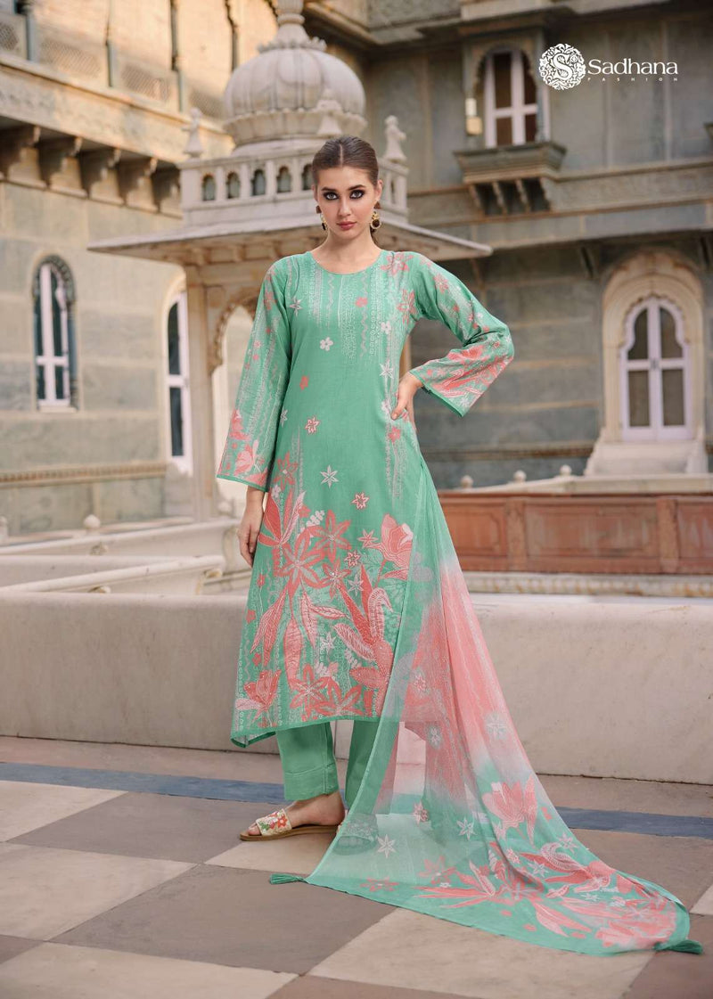 Sadhana Fashion Splendor Lawn Cotton  With Fancy Khatli Work With Digital Printed Salwar Suit