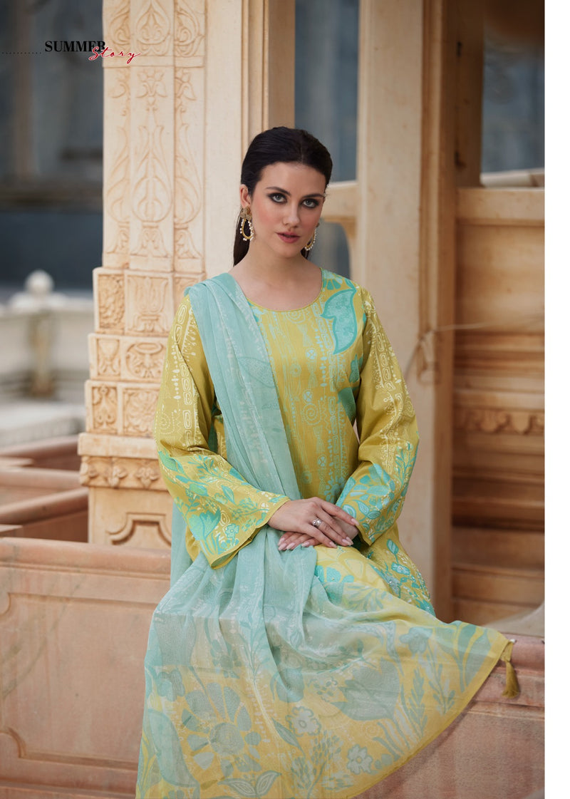 Sadhana Fashion Splendor Pure Lawn Cotton Fancy Khatli Work Salwar Suit