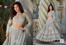Sage Green Heavy Embroidered Net Lehenga Set by Shivali | Designer Wedding & Festive Wear