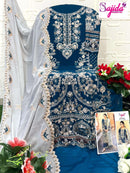 Sajida Designer Dno 1116-1117-1118 Pure Georgette Embroidered Pakistani Suit