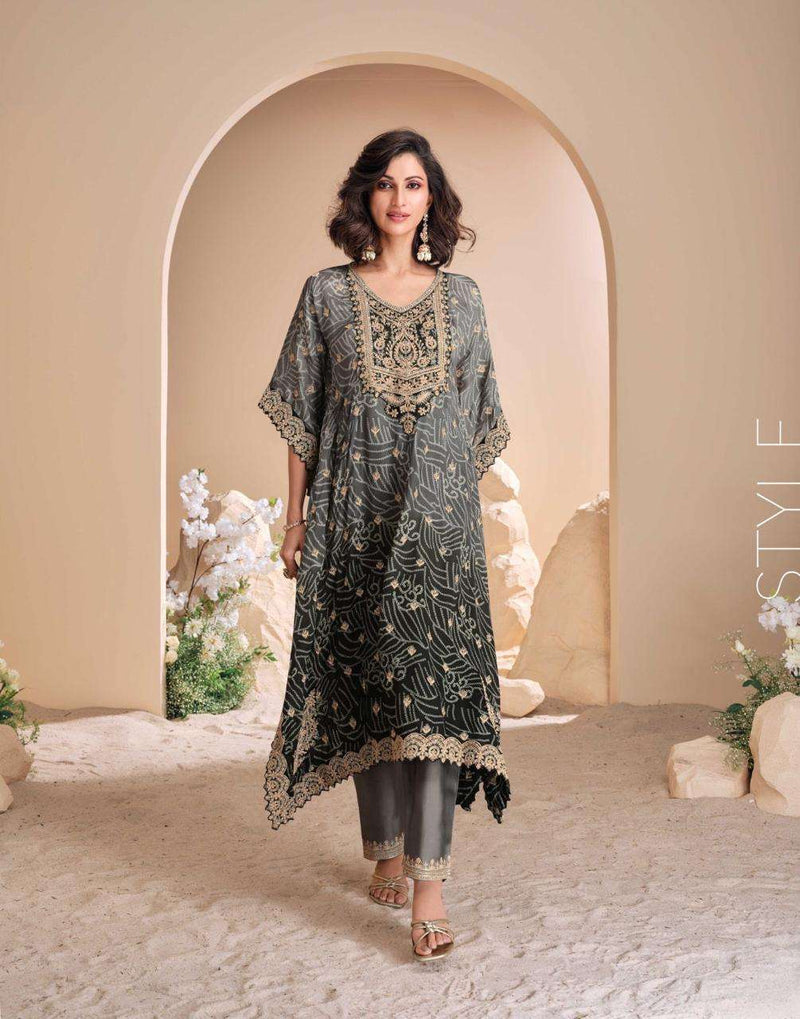 Sayuri Designer Jhoomar Viscose Silk Designer Partywear Kaftan Collection