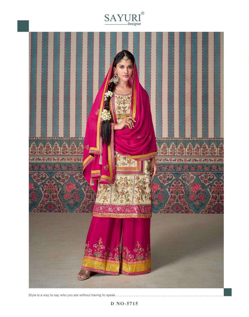 Sayuri Designer Kasturi Premium Silk Jacquard Partywear Suit