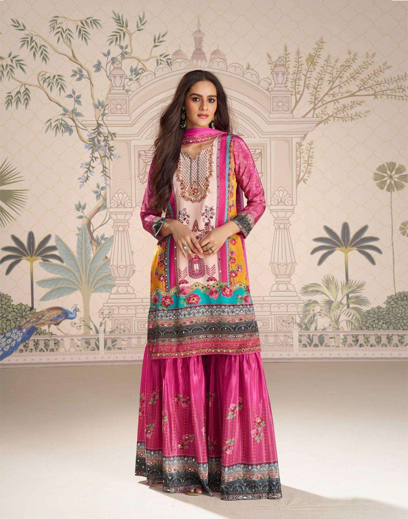 Sayuri Designer Kirti Premium Crepe Silk Mirror Work Designer Suit