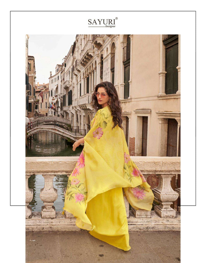 Sayuri Designer Melodi Premoium Chinon Silk Jacquard Embroidered Designer Suit