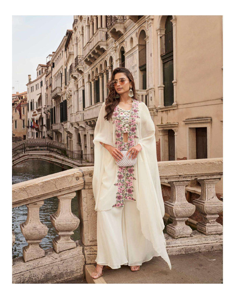 Sayuri Designer Melodi Premoium Chinon Silk Jacquard Embroidered Designer Suit
