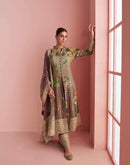 Sayuri Designer Pulkari Premium Silk Embroidered Jacquard Designer Kurti