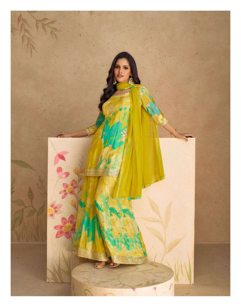 Sayuri Designer Sangam Chinon Silk Embroidered Designer Partywear Salwar Suit