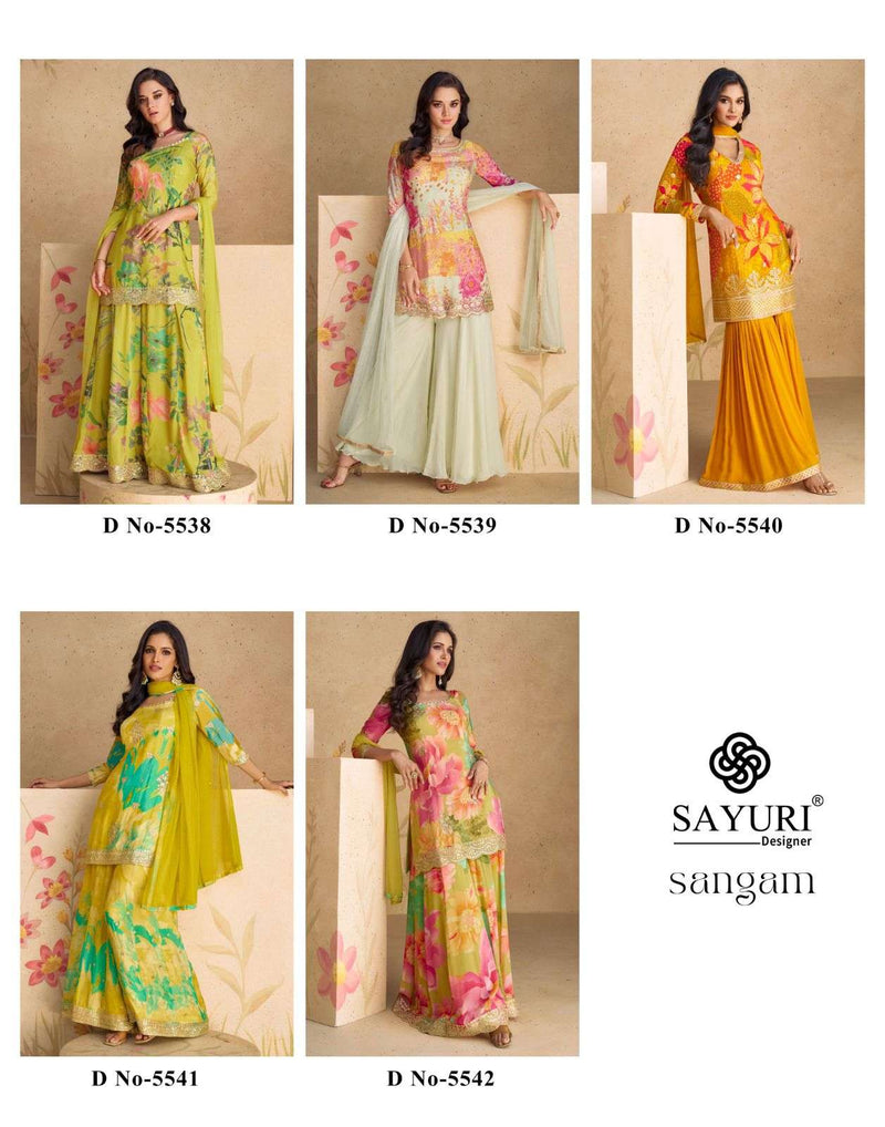 Sayuri Designer Sangam Chinon Silk Embroidered Designer Partywear Salwar Suit