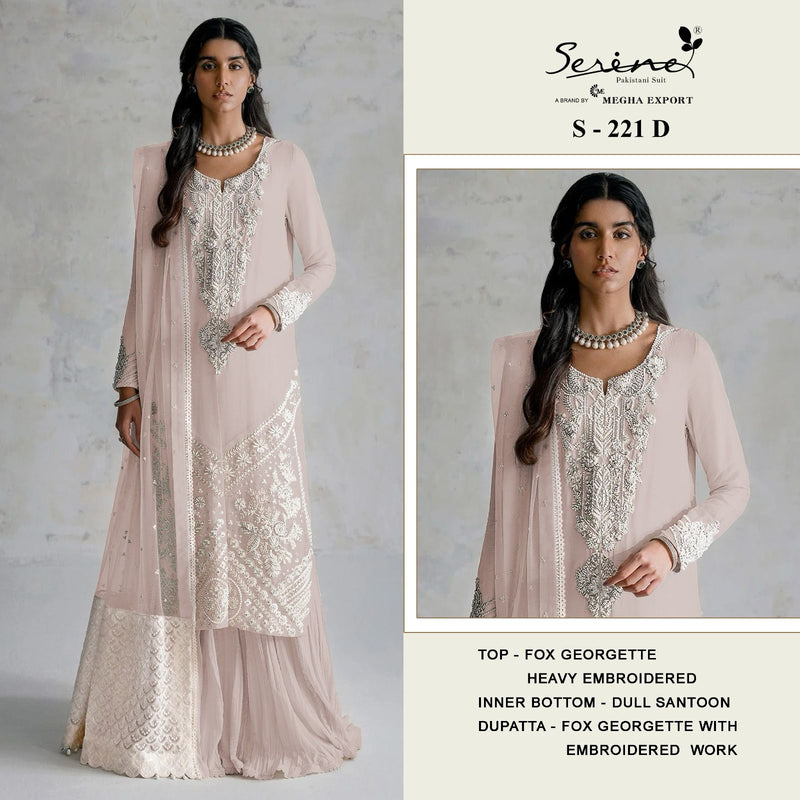 Serine S 221 Fox Georgette Heavy Embroidered Handwork Fancy Salwar Suit