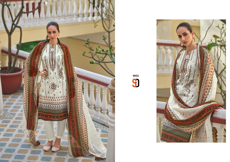 Shraddha Designer Bin Saeed Vol 9 Pure Cotton Embroidery Work Salwar Suit