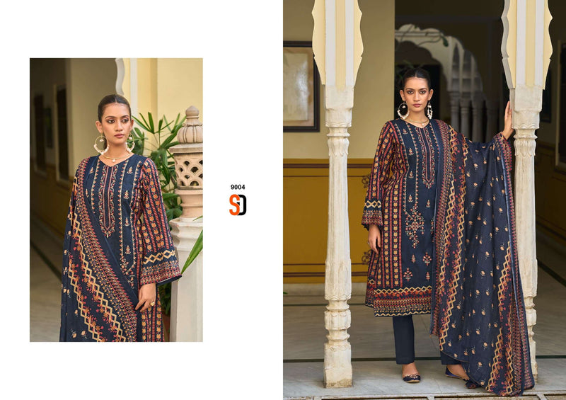 Shraddha Designer Bin Saeed Vol 9 Pure Cotton Embroidery Work Salwar Suit