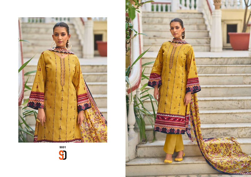 Shraddha Designer Bin Saeed Vol 9 Pure Cotton Embroidery Work Salwar Suit