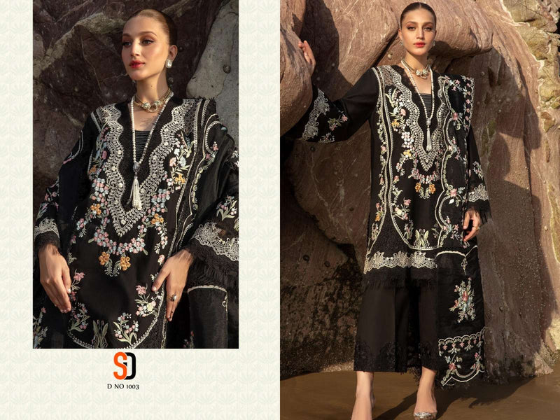 Shraddha Designer Crimson Black Collection Pure Cotton Embroidery Work Salwar Suit