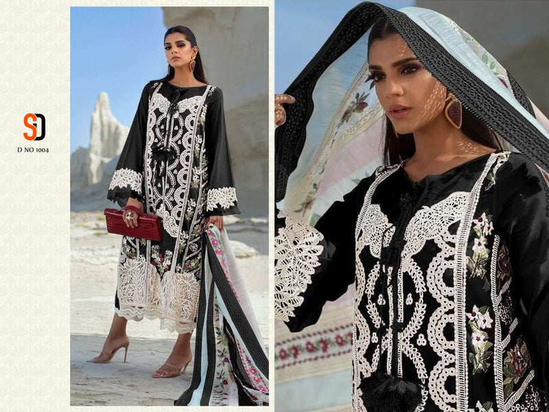 Shraddha Designer Crimson Black Collection Pure Cotton Embroidery Work Salwar Suit