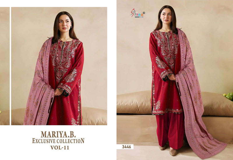 Shree Fab Maria B Exclusive Collection Vol 11 Cotton With Heavy Self Embroidery Salwar Kameez