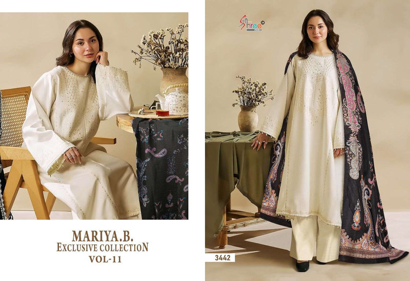 Shree Fab Maria B Exclusive Collection Vol 11 Cotton With Heavy Self Embroidery Salwar Kameez