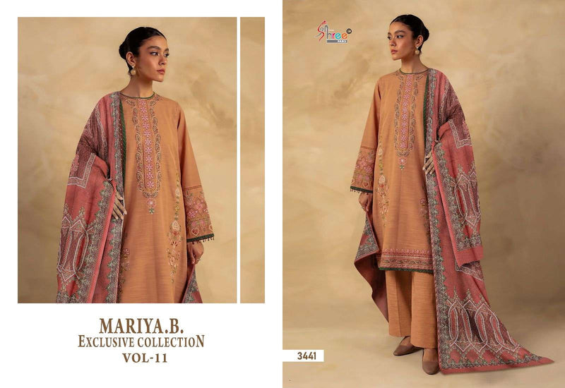 Shree Fab Maria B Exclusive Collection Vol 11 Cotton With Heavy Self Embroidery Salwar Kameez