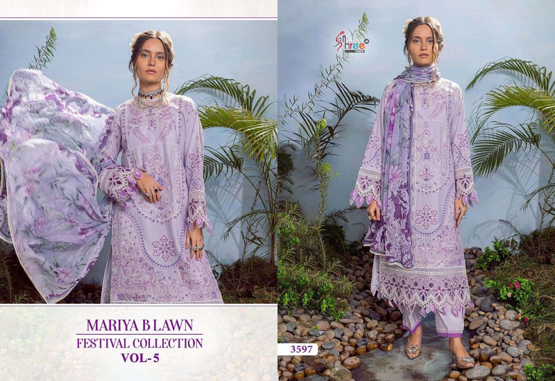 Shree Fab Mariya B Lawn Festival Collection Vol 5 Lawn Cotton With Heavy Embrodery Designer Suit