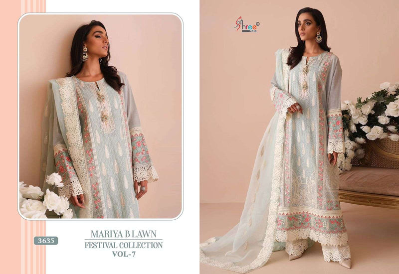 Shree Fab Mariya B Lawn Festival Collection Vol 7  Cotton With Heavy Self Embroidery Salwar Suit