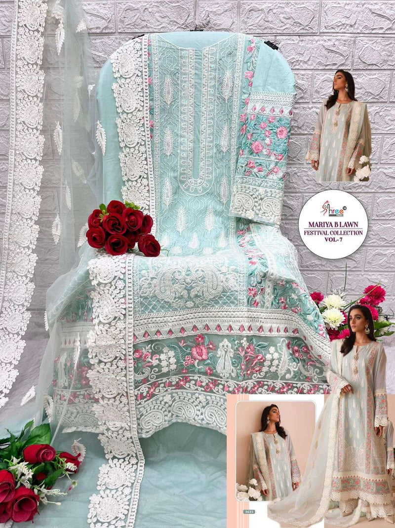 Shree Fab Mariya B Lawn Festival Collection Vol 7  Cotton With Heavy Self Embroidery Salwar Suit