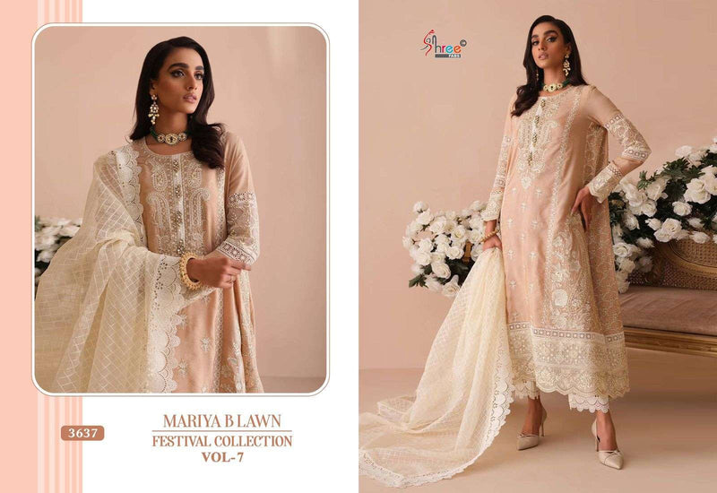 Shree Fab Mariya B Lawn Festival Collection Vol 7  Cotton With Heavy Self Embroidery Salwar Suit