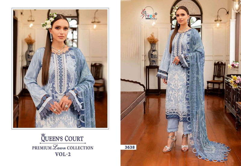 Shree Fab Queens Court Premium Lawn Collection Vol 2 Cotton Print With Exclusive Patches Salwar Suit