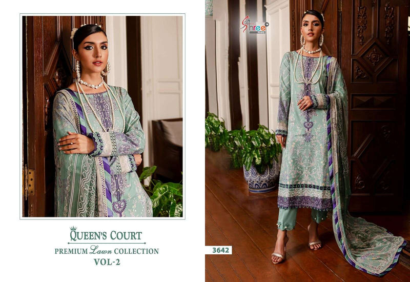 Shree Fab Queens Court Premium Lawn Collection Vol 2 Cotton Print With Exclusive Patches Salwar Suit