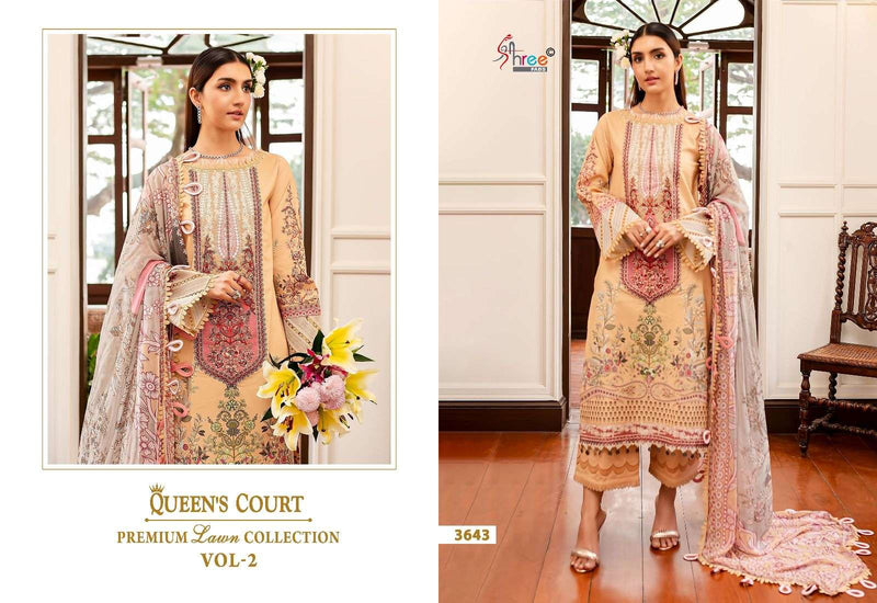 Shree Fab Queens Court Premium Lawn Collection Vol 2 Cotton Print With Exclusive Patches Salwar Suit