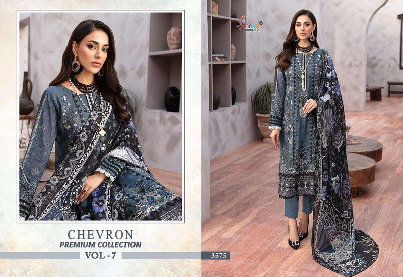 Shree Fabs Chevron Premium Collection Vol 7  Cotton Print With Heavy Self Embroidery With Patch Salwar Suit