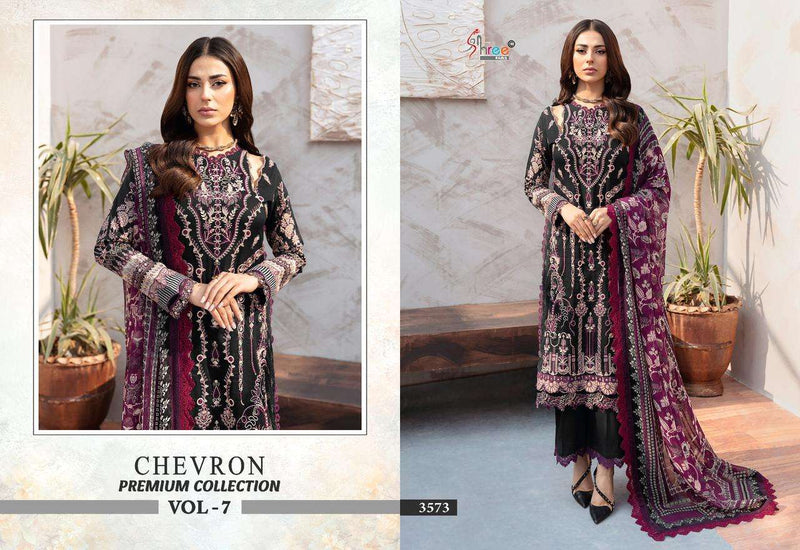 Shree Fabs Chevron Premium Collection Vol 7  Cotton Print With Heavy Self Embroidery With Patch Salwar Suit