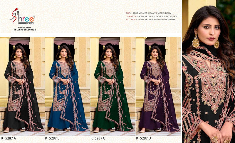 Shree Fabs K 5287 Velvet Embroidery Designer Pakistani Suit