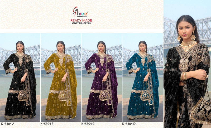 Shree Fabs K 5304 Velvet Heavy Designer Sharara Pre Kurti