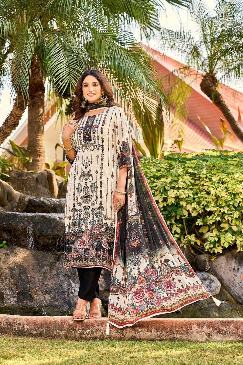 Shree Fabs KT 129 Pure Viscose Crepe Digital Print Handwork Salwar Suit