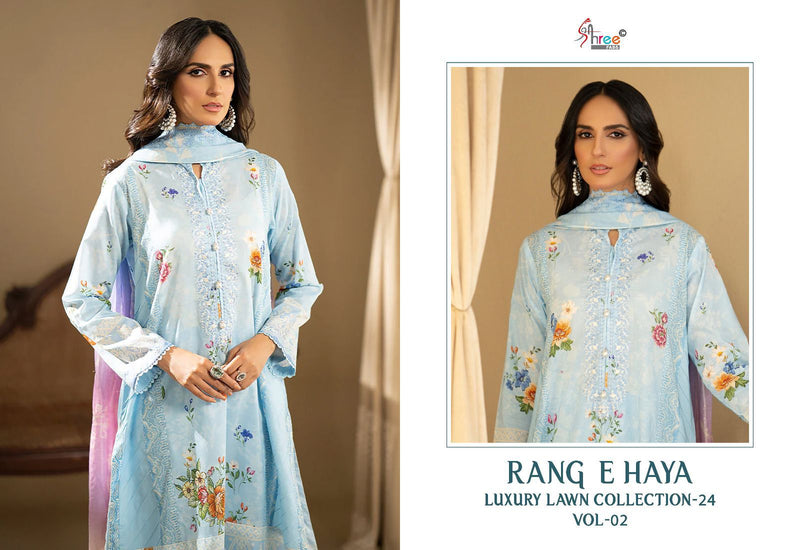 Shree Fabs Rang E Haya Luxury Lawn Collection 24 Vol 2 Pure Cotton Exclusive Embroidered Pakistani Salwar Suit