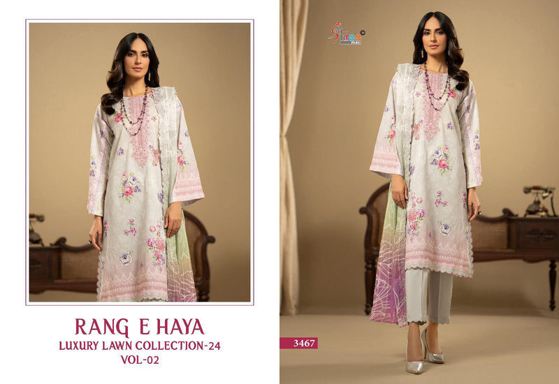 Shree Fabs Rang E Haya Luxury Lawn Collection 24 Vol 2 Pure Cotton Exclusive Embroidered Pakistani Salwar Suit